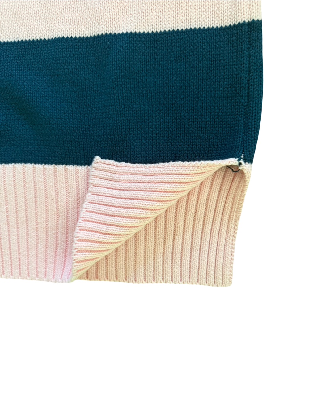 Beach Riot Après Ski Pink Navy Striped Knit Sweater Oversized XS Cozy Ski Lodge - Picture 3 of 6